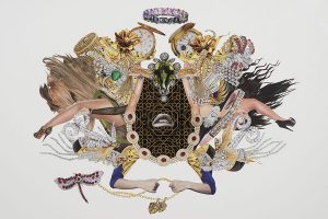 Saints and Centers collage on paper by Rashaad Newsome