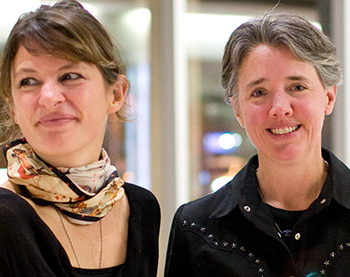 artists Helen Paris and Leslie Hill