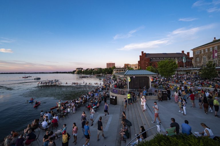 overhead view of the Wisconsin Memorial Union Terrace