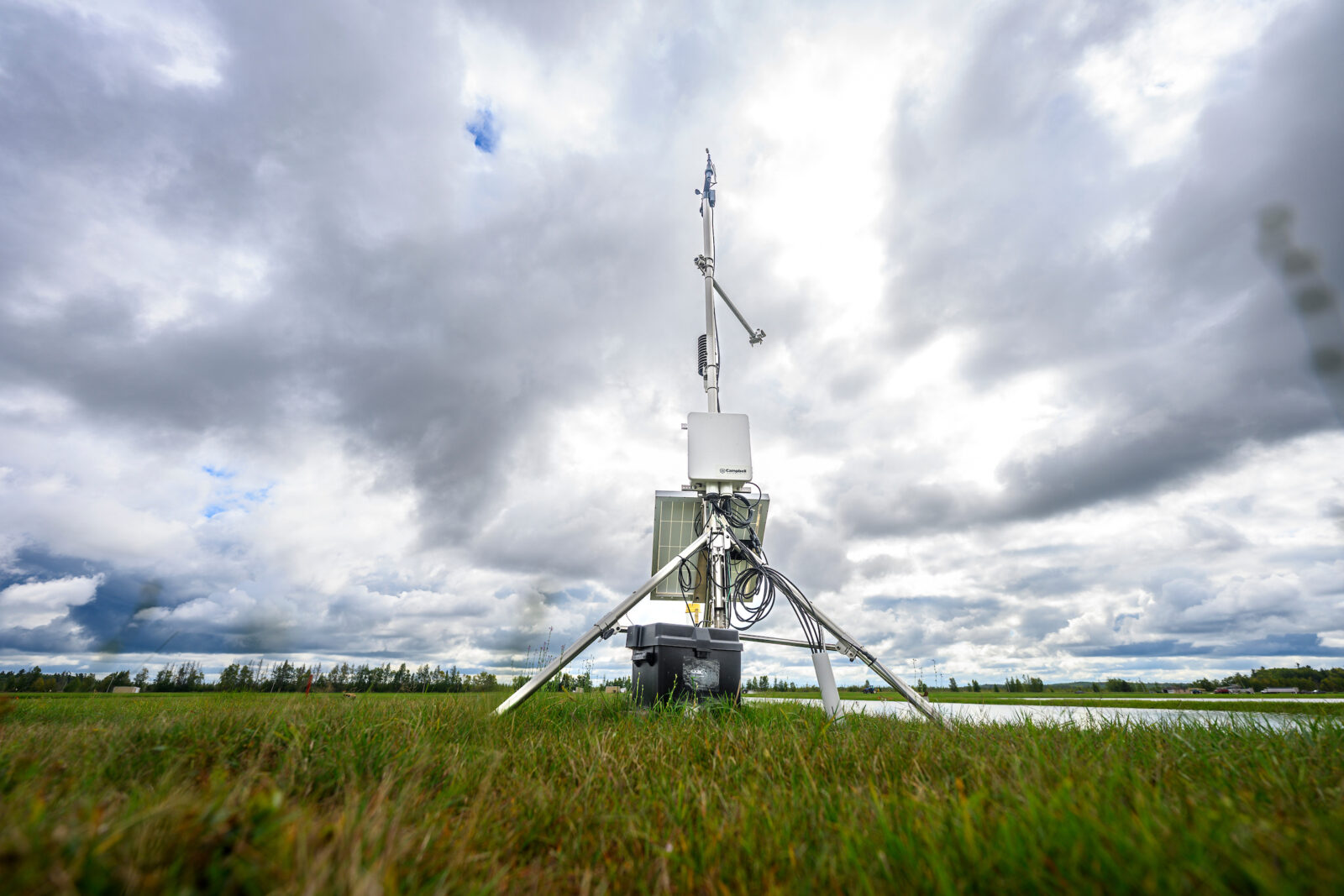 A Wisconet, which provides localized weather data for crop decisions. (Photo by Althea Dotzour / UW–Madison)