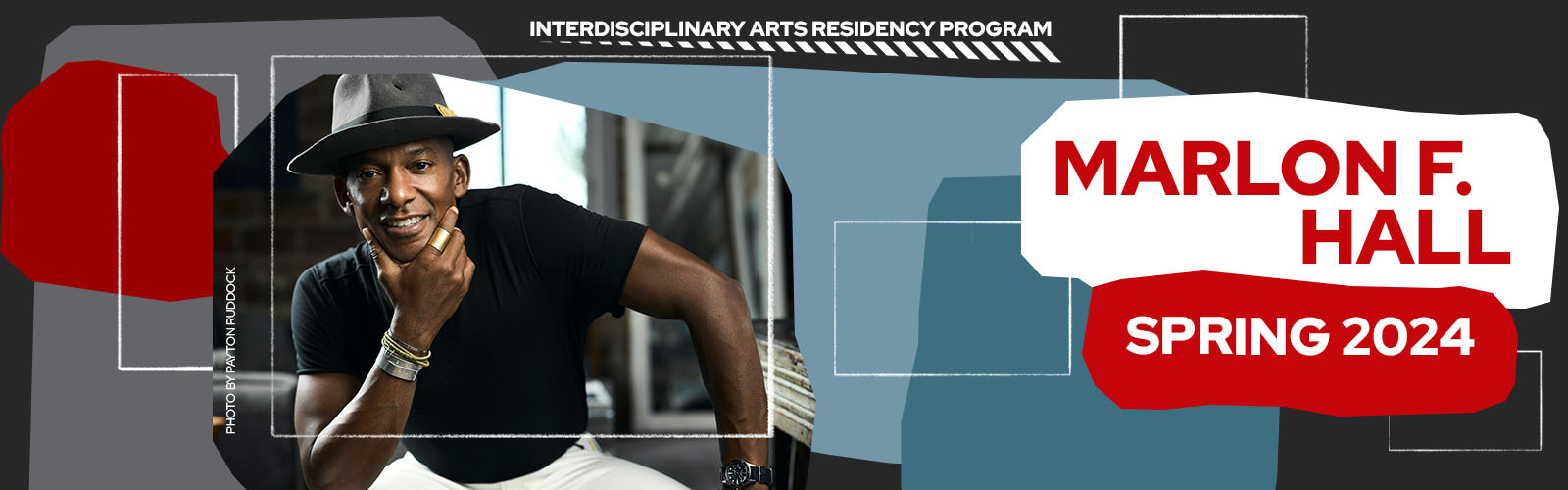 image announcing residency of Marlon F. Hall in spring 2024