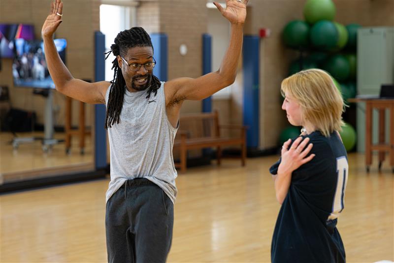 Freshman Emma Demetry is a student in Omari Carter’s Hip-Hop class.