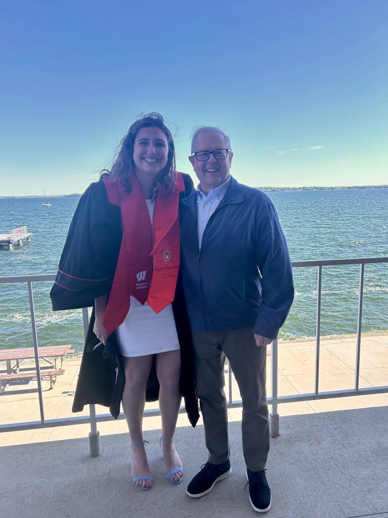 Natalie with Professor Ron Kuka, her mentor for ENGL659. Photograph taken by Jen Bercutt.