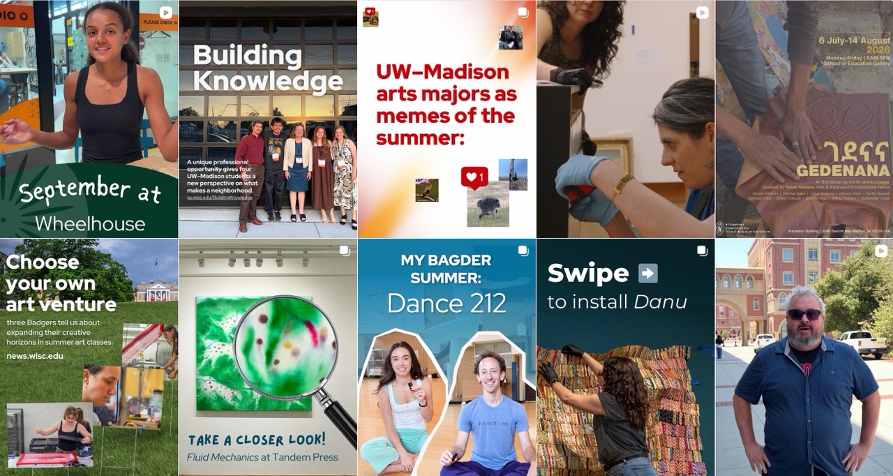 screenshot of the Division of the Arts Instagram feed